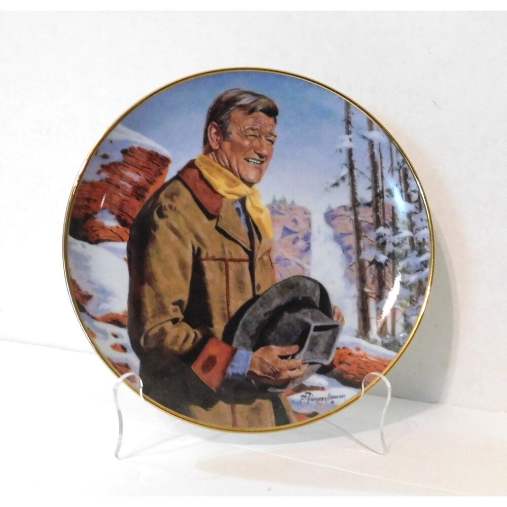 John Wayne Pine Ridge Limited Edition Porcelain Plate Franklin Mint Tanenbaum